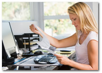 Online student at computer