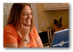 Woman studying at laptop