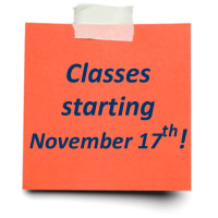 Classes starting November 17
