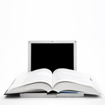 Laptop with books