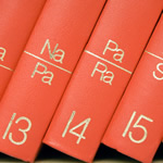 Books in order on shelf