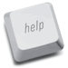 Keyboard key with the word 'Help'