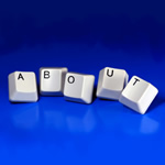 Keyboard keys spelling out 'ABOUT'