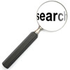 Magnifying glass with the word 'search' in it