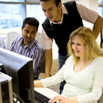 Online student at computer.