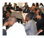 Howard University School of Business lecture photograph