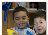 Kindergarteners in classroom