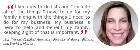 lisa kroese, certified personal property appraiser, working mom